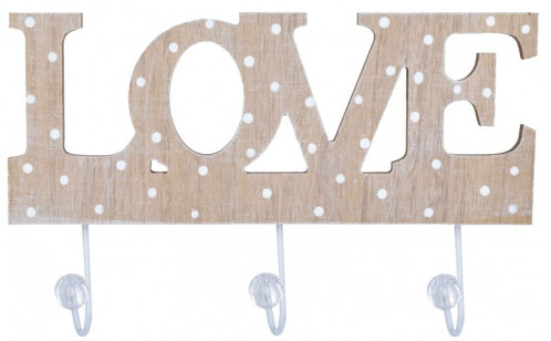Dřevěný věšák Love