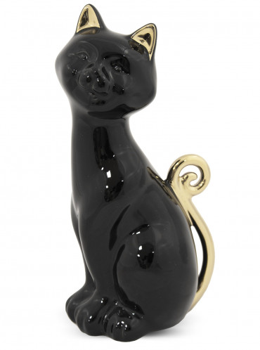 Černá kočka se zlatými detaily