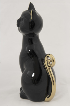 detail Černá kočka se zlatými detaily GD DESIGN