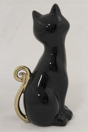 detail Černá kočka se zlatými detaily GD DESIGN