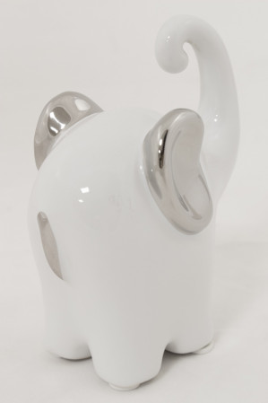 detail Bílý slon z keramiky GD DESIGN