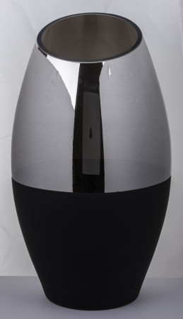 detail Černo-stříbrná váza skleněná GD DESIGN