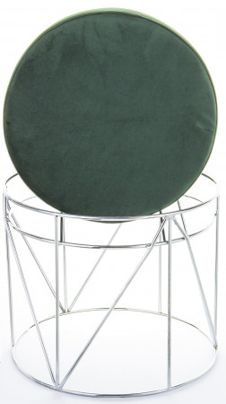 detail Zelený taburet s chromem GD DESIGN