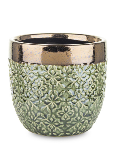 Zelený květináč z keramiky