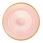 náhled Růžový skleněný skleněný talíř sezlatým lemem GD DESIGN