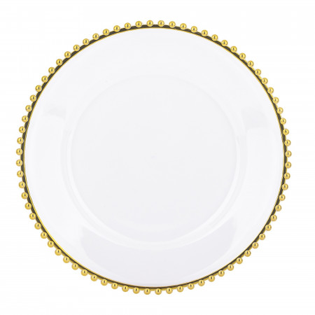 detail Dekorativní plastový talíř se zlatým okrajem GD DESIGN