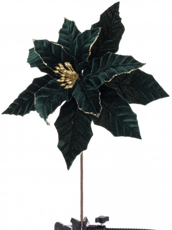 detail Květ vánoční hvězdy tmavě zelený GD DESIGN