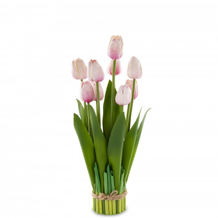 detail Dekorační kytice umělých růžových tulipánů GD DESIGN