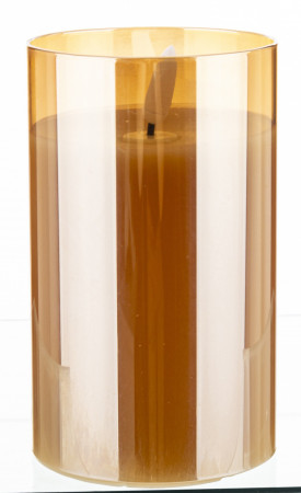 detail Svíčka led ve skle na baterie zlutá GD DESIGN