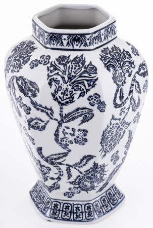 detail Porcelánová váza s víčkem bílomodrá GD DESIGN