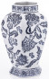 náhled Porcelánová váza s víčkem bílomodrá GD DESIGN