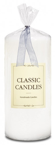 Svíčka válec velká bílá Classic candles